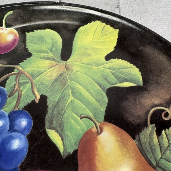 Furio Home EDEN Brown With Fruit Center Coupe Smooth 11" Dinner Plates Set of 3 - Picture 10 of 16